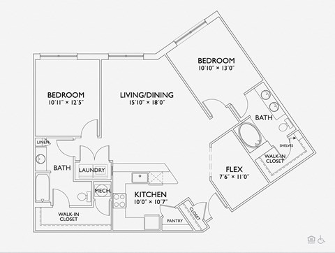B6 Floorplan at Penn Circle, Indiana, 46032